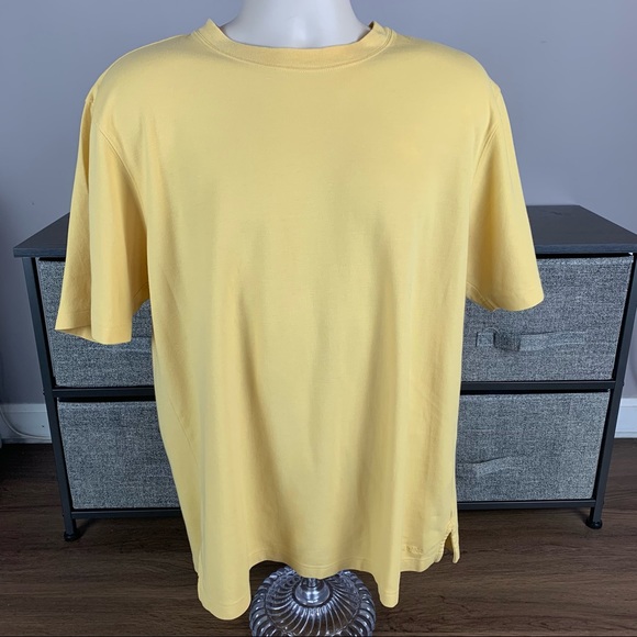 J.L. Powell Men’s Yellow Short Sleeve Crew Neck Shirt Large EUC - Picture 1 of 8